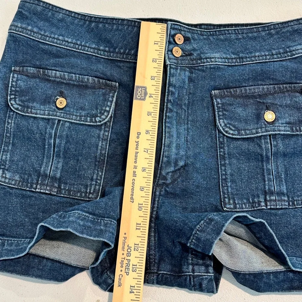 Gap Women's High Rise Stride Short Denim Indigo Blue Size 33 16R NWT Cargo Style